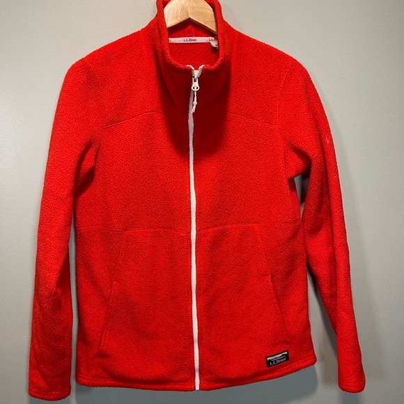 L.L. Bean Vibrant Red Teddy Jacket - Picture 1 of 5